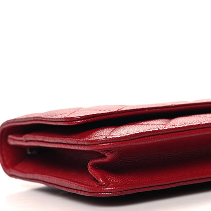 Chanel Caviar Quilted Wallet on Chain WOC Red 10 of 14