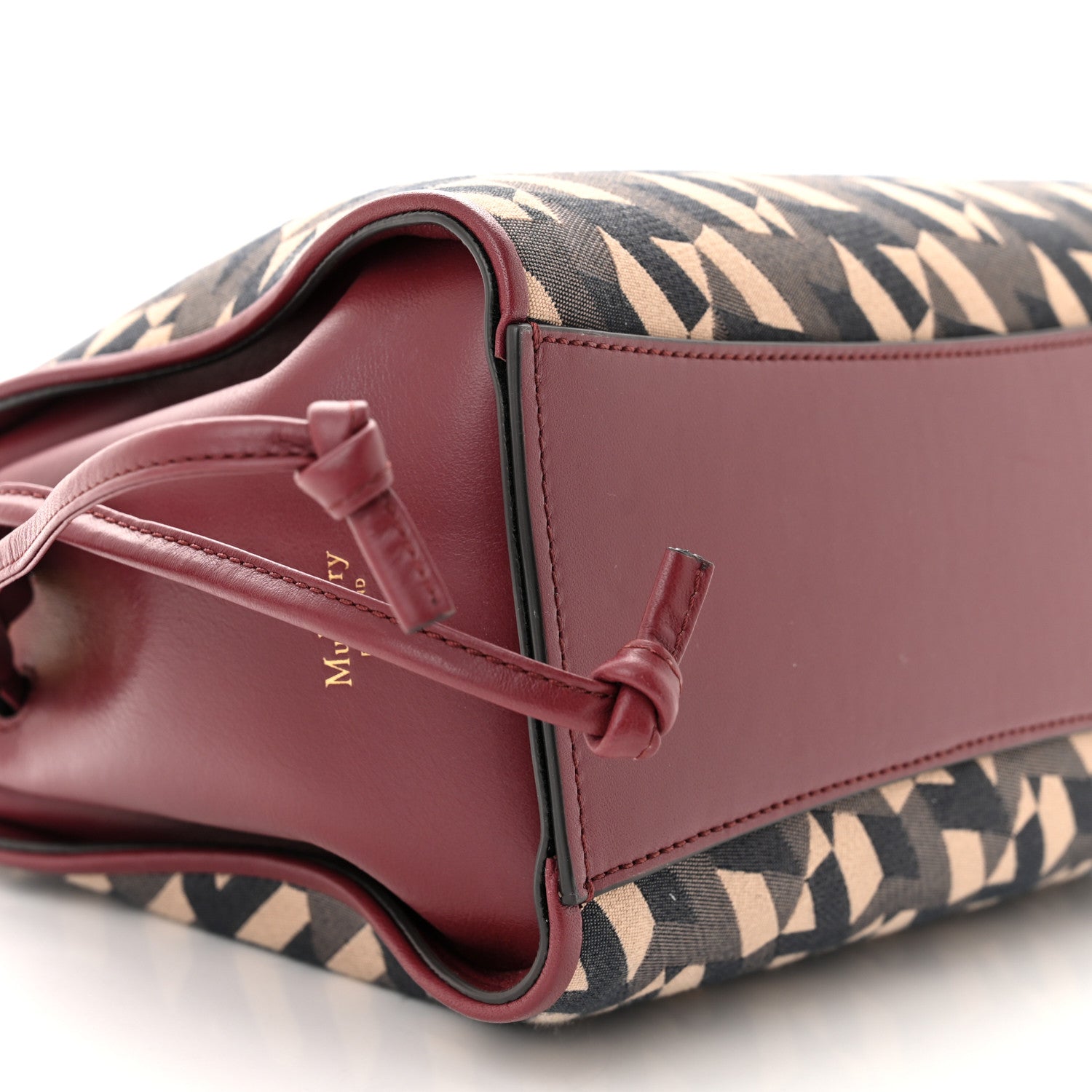 Mulberry Calfskin Canvas Print Small Iris Tote Crimson 10 of 11