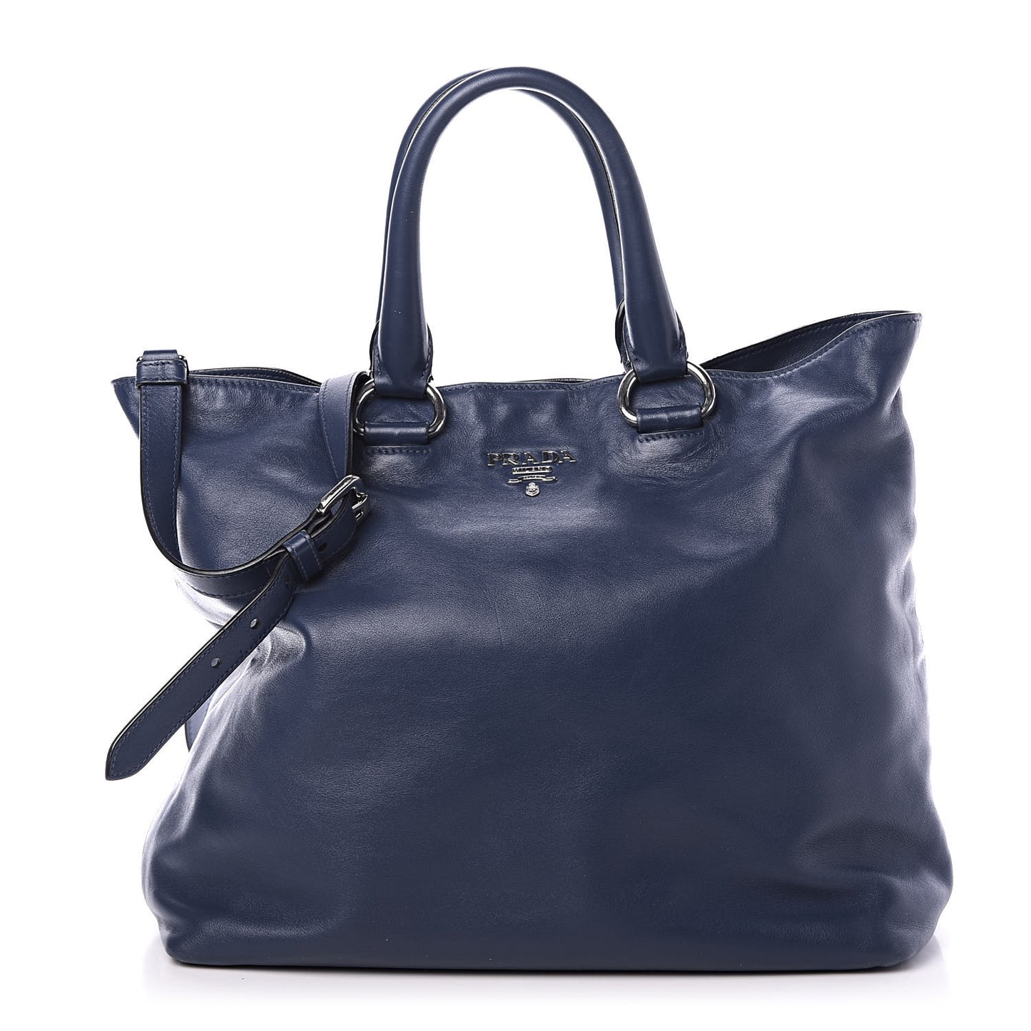Soft Calf Shopping Tote Bluette