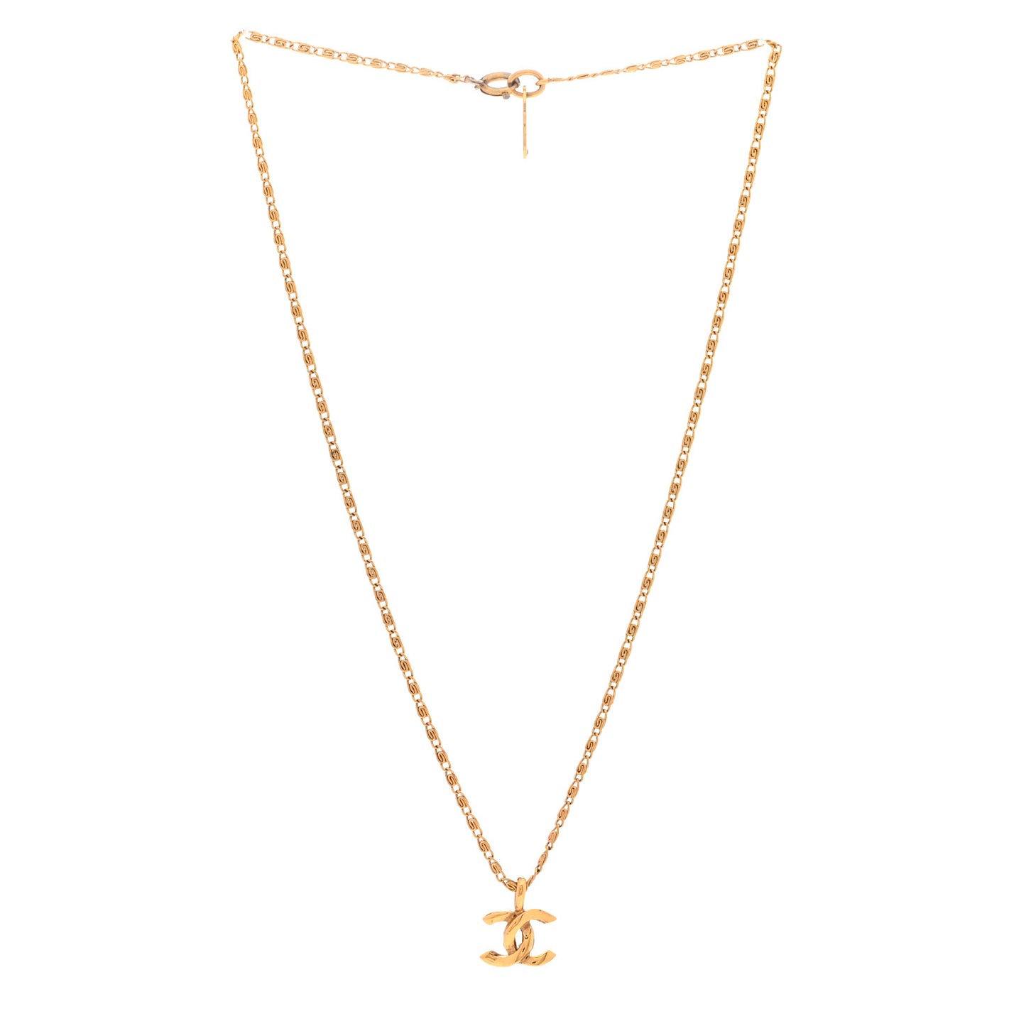 Metal CC Necklace Gold