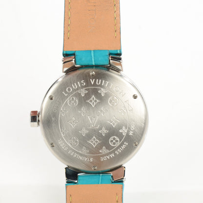 Louis Vuitton Stainless Steel Alligator 39mm Tambour Quartz Watch 6 of 8