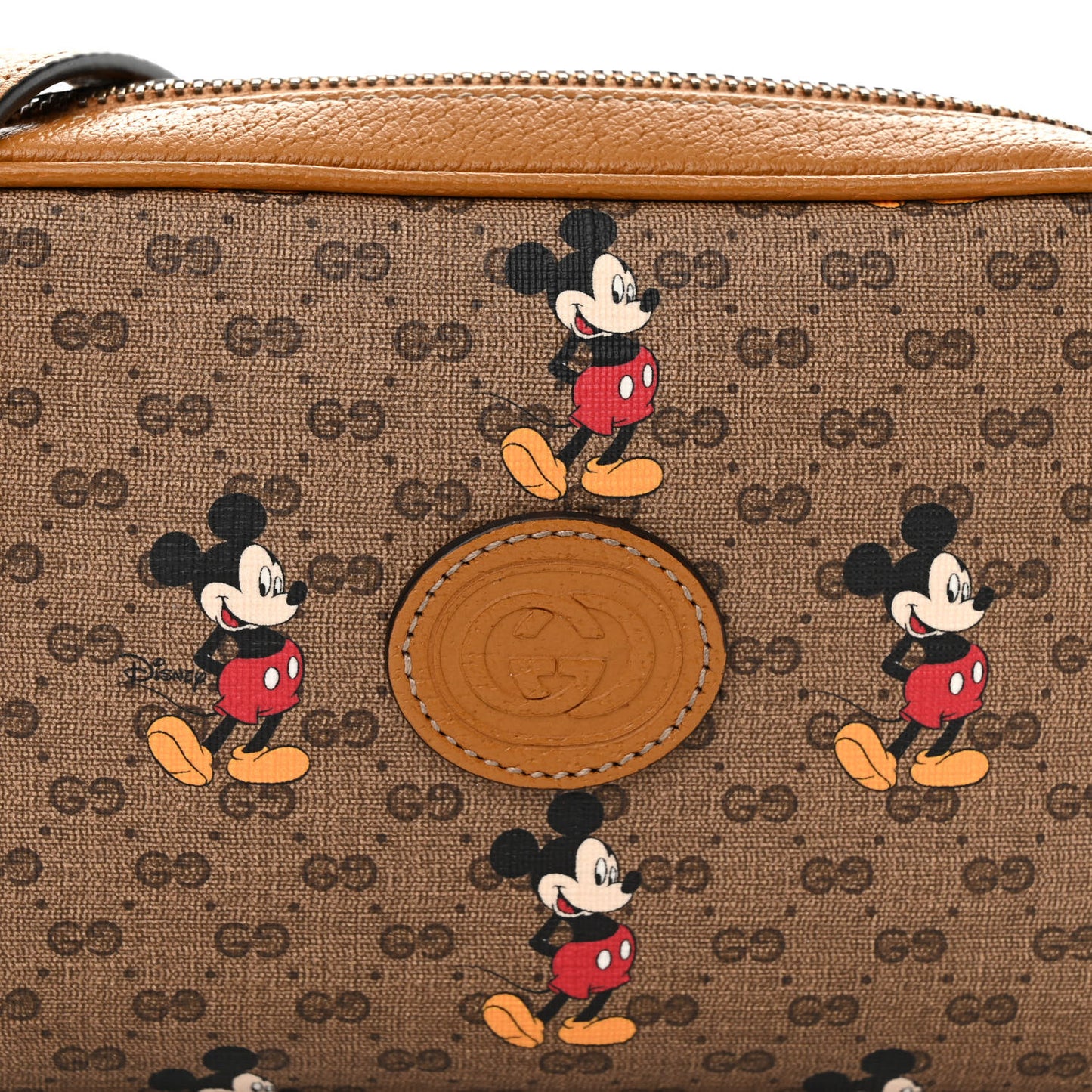 X DISNEY Mini Vintage GG Supreme Monogram Mickey Mouse Shoulder Bag Beige Vintage Sun Oil