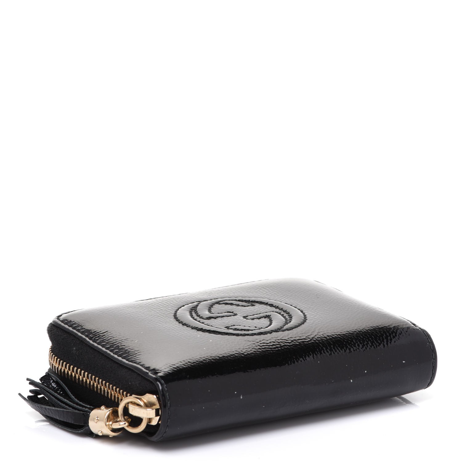 Gucci Patent Soho Compact Disco Zip Around Wallet Black 4 of 7