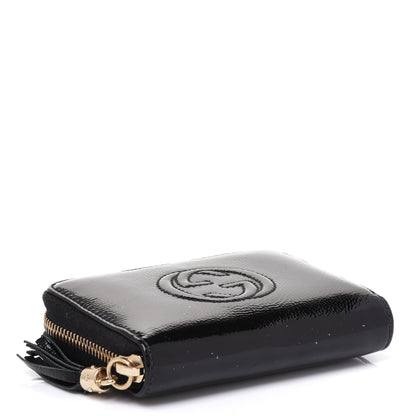 Gucci Patent Soho Compact Disco Zip Around Wallet Black 4 of 7