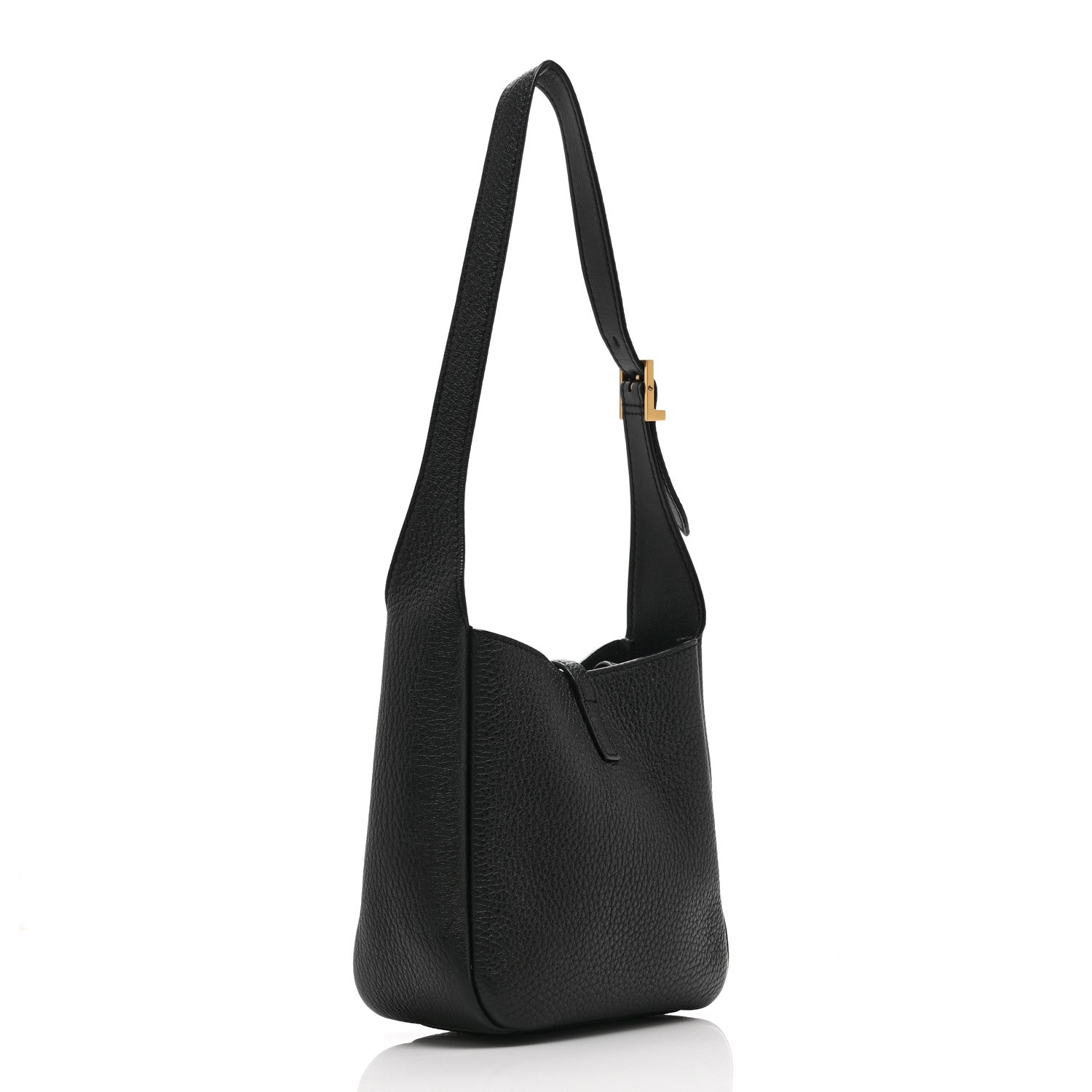 Saint Laurent Grained Calfskin Baby Le 5 A 7 Supple Hobo Black 4 of 11