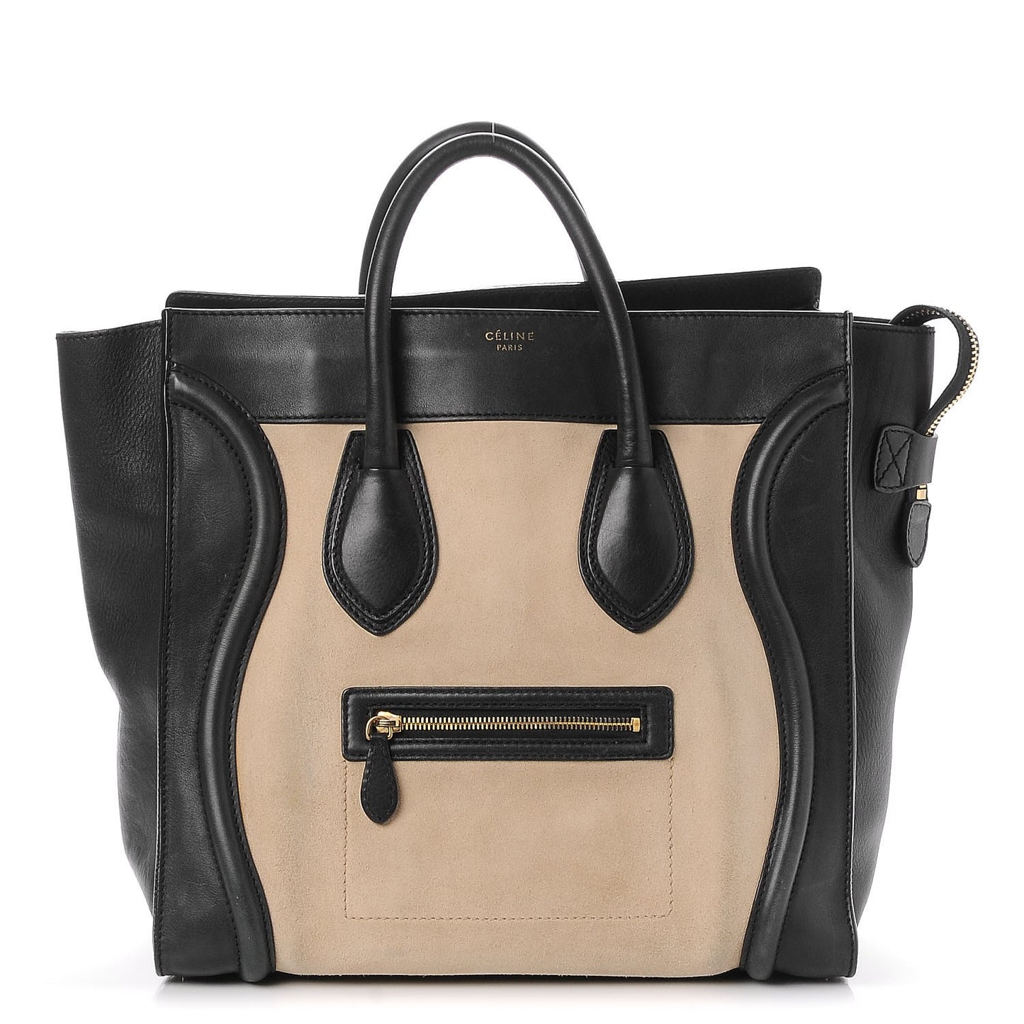 Smooth Calfskin Suede Small Luggage Cream
