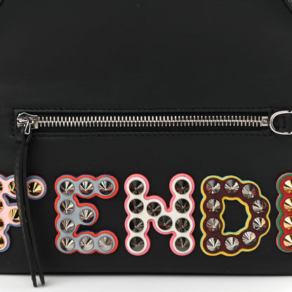 Fendi Vitello Century Fun Fair Metal Studded Mini Backpack Black Multicolor 9 of 11