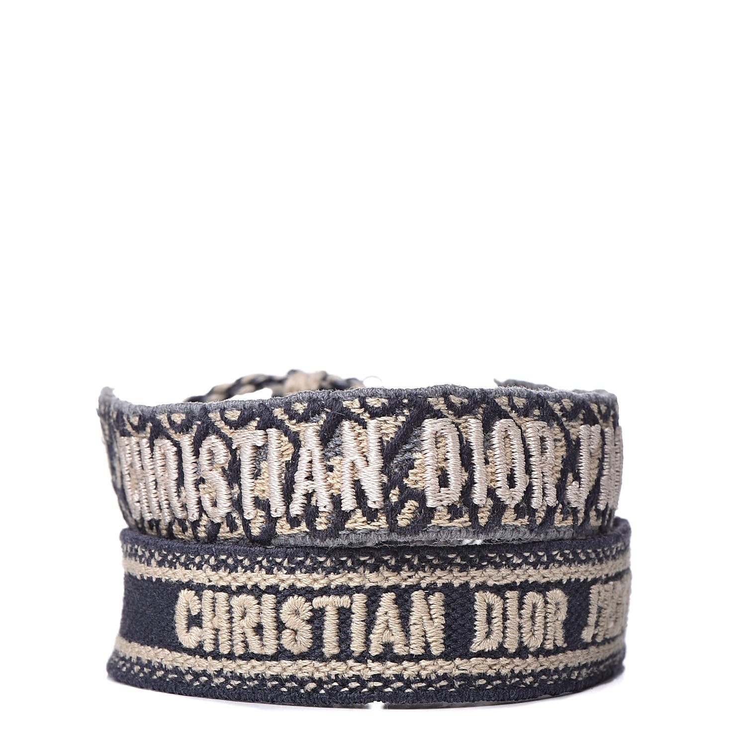 Christian Dior Woven Cotton J'Adior Friendship Bracelet Set Navy 1 of 6