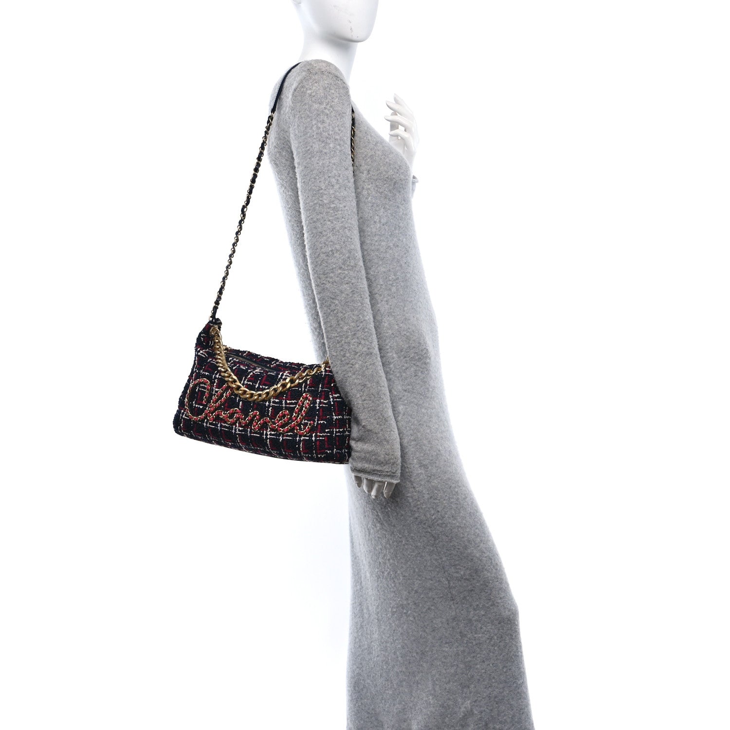Chanel Tweed Calfskin Signe Hobo Navy Multicolor 2 of 10
