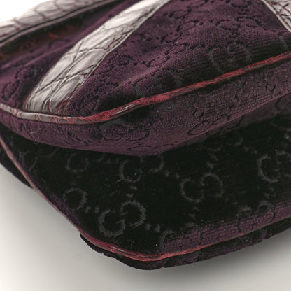Gucci Velvet Monogram Crocodile Tom Ford Jeweled Dragon Shoulder Bag Purple Pink 7 of 9