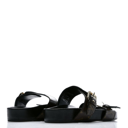Louis Vuitton Monogram Bom Dia Mule Sandals 36 Black 4 of 9