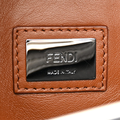 Fendi Vitello Seta Nappa Ribbon Medium Peekaboo Iconic Satchel Black Corteccia 7 of 13