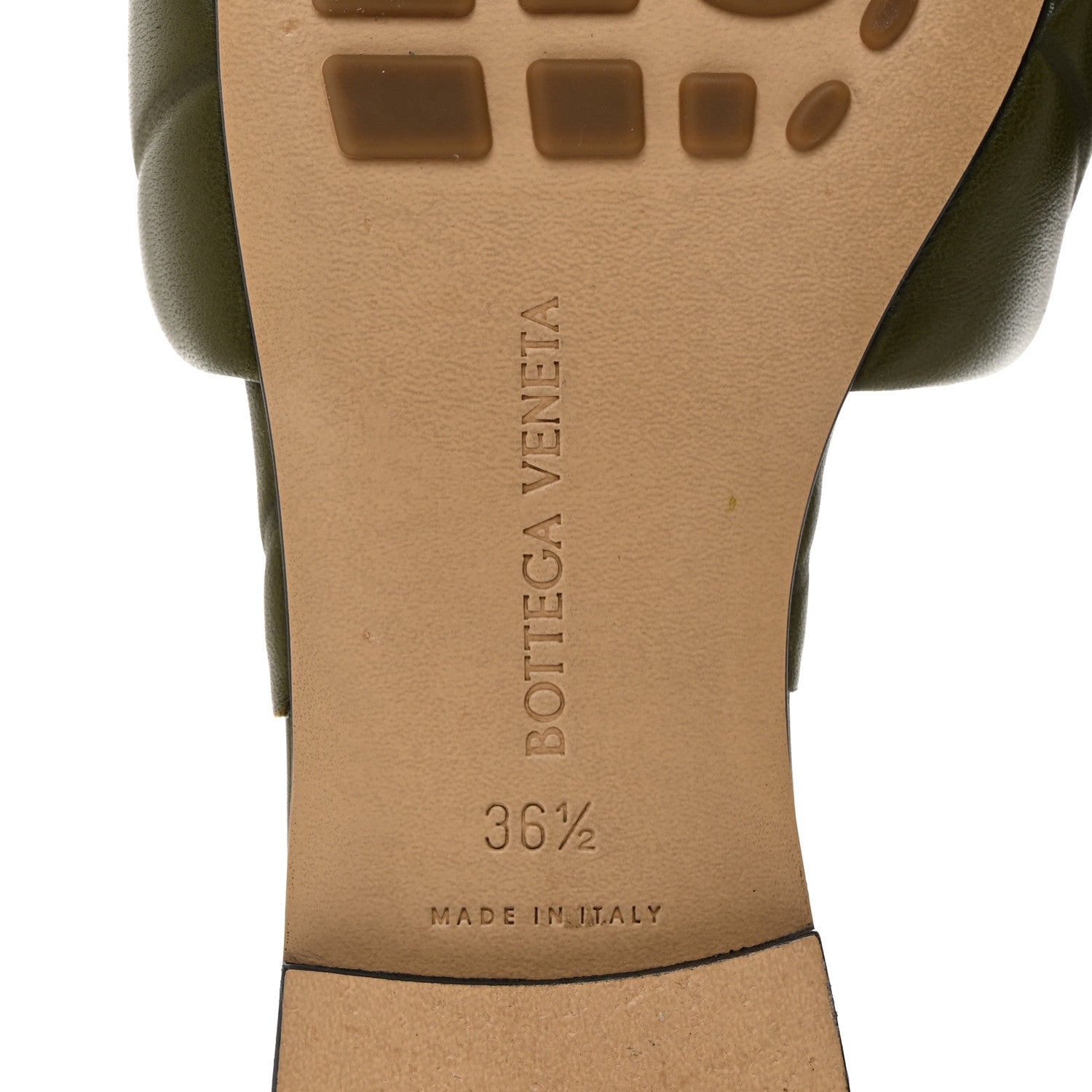 Bottega Veneta Nappa Quilted Rubber Lido Flat Sandals 36.5 Khaki 7 of 7