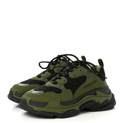 Balenciaga Fabric Mesh Mens Triple S Sneakers 42 Black Kaki 3 of 10