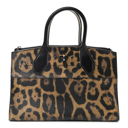Louis Vuitton Canvas Calfskin Wild Animal Print City Steamer EW Marron 1 of 7