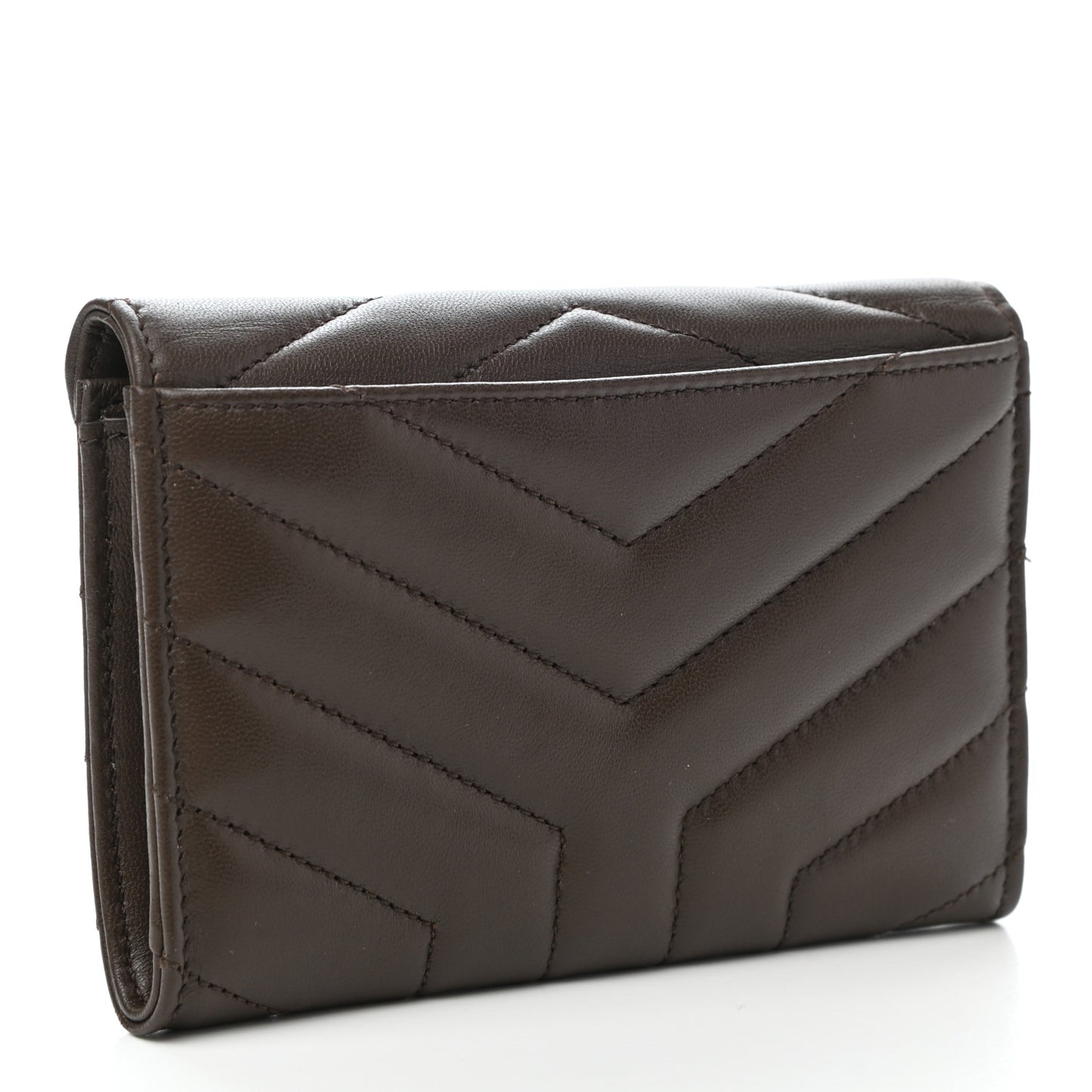 Lambskin Y Quilted Monogram Small Loulou Envelope Wallet Faggio