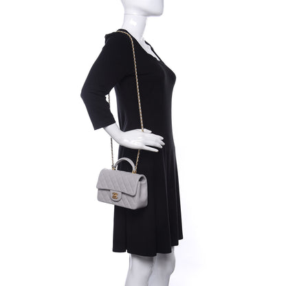 Chanel Lambskin Quilted Mini Top Handle Rectangular Flap Grey 2 of 11
