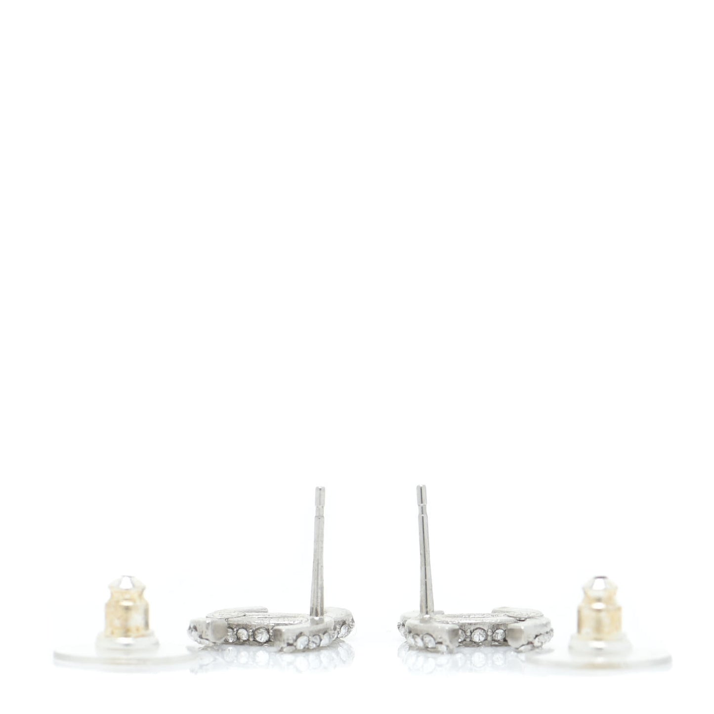 Crystal CC Earrings Silver