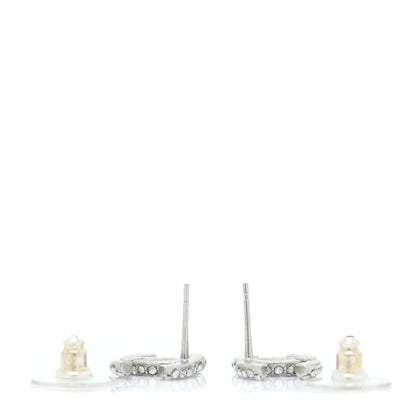 Chanel Crystal CC Earrings Silver 3 of 5