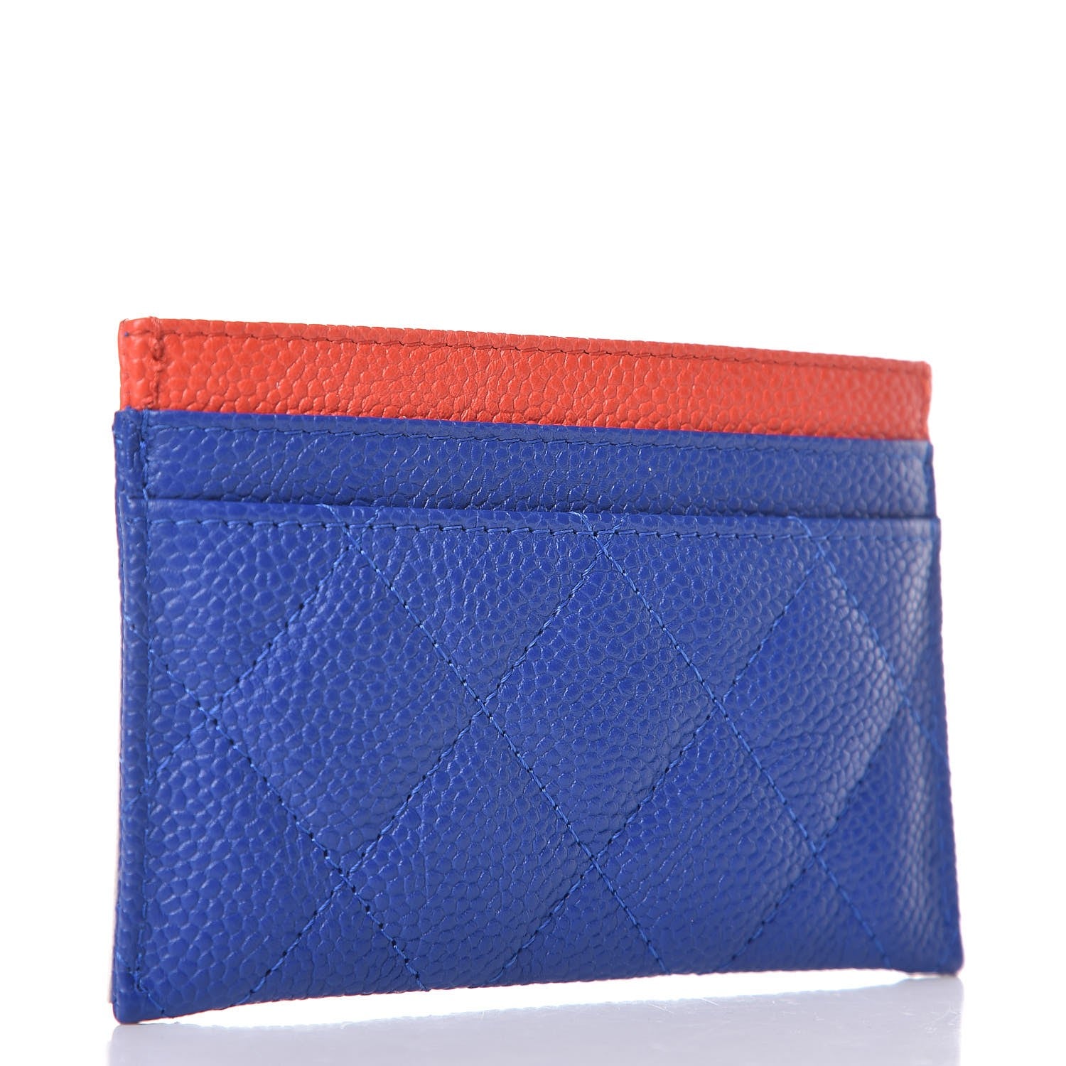 Chanel Caviar Quilted Filigree Card Holder Blue White Red 3 of 9