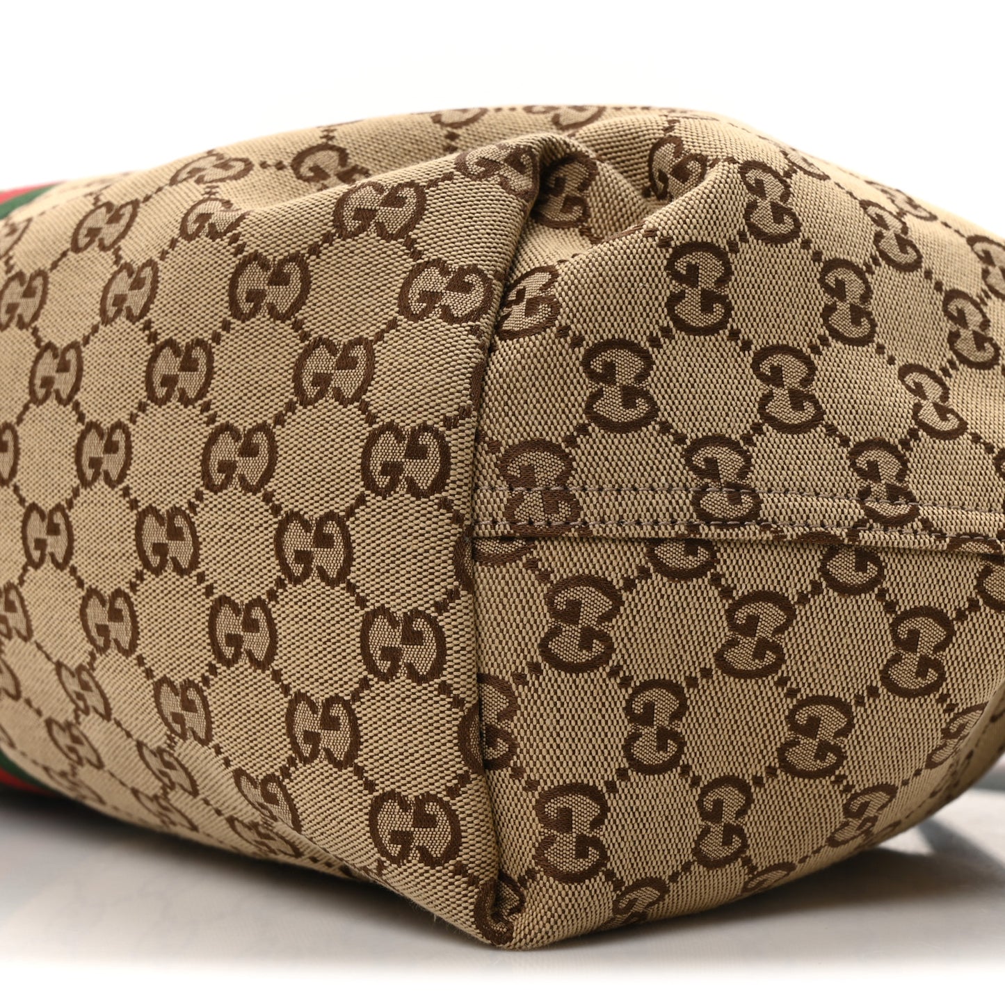 GG Monogram Web Large Giglio Tote Beige Brown
