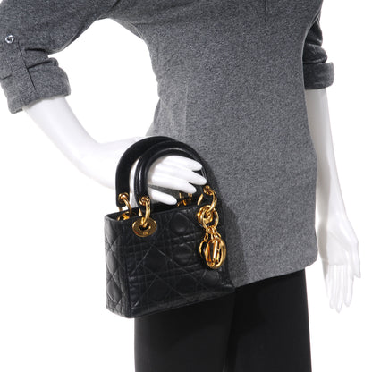 Christian Dior Lambskin Cannage Mini Lady Dior Black 2 of 7