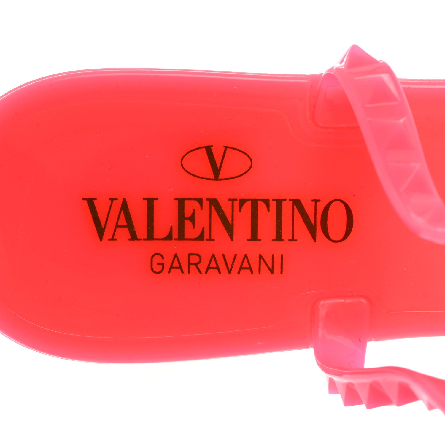 Valentino Garavani PVC Jelly Rockstud Ankle Strap Flat Sandals 37 Fuxia Fluo 6 of 7