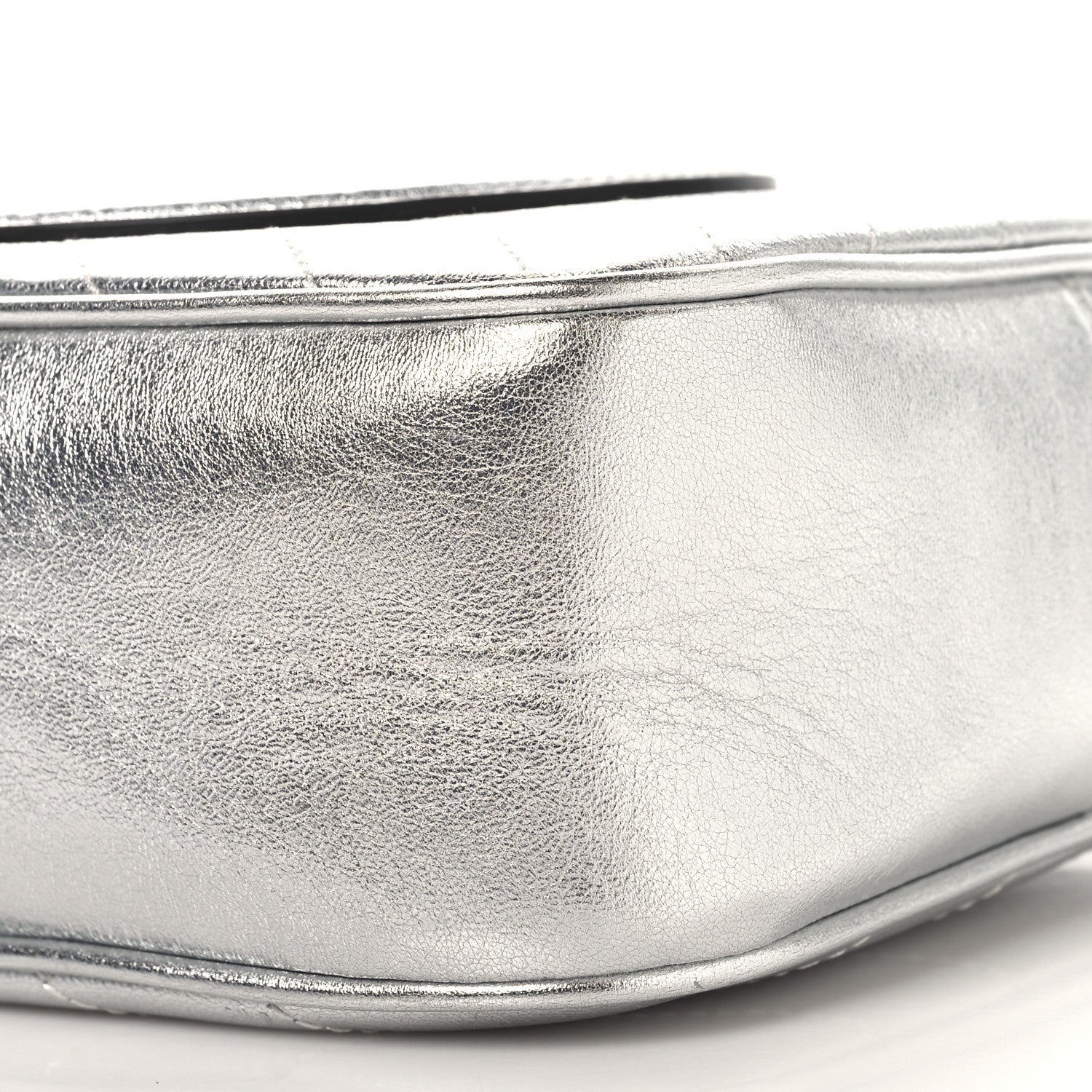 Gucci Metallic Sakai Be Green Calfskin Diagonal Stitched Small Blondie Shoulder Bag Silver 10 of 11