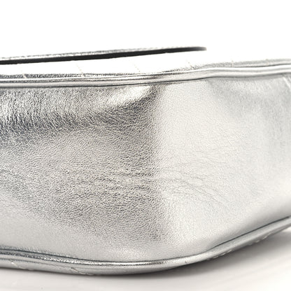 Gucci Metallic Sakai Be Green Calfskin Diagonal Stitched Small Blondie Shoulder Bag Silver 10 of 11