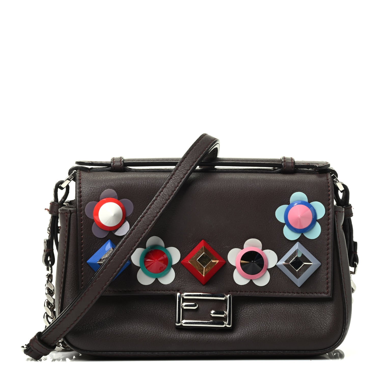 Fendi Crystal Flowerland Micro Double Baguette Brown 1 of 5