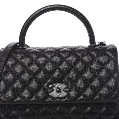 Chanel Caviar Quilted Small Coco Handle Flap So Black 11 of 11