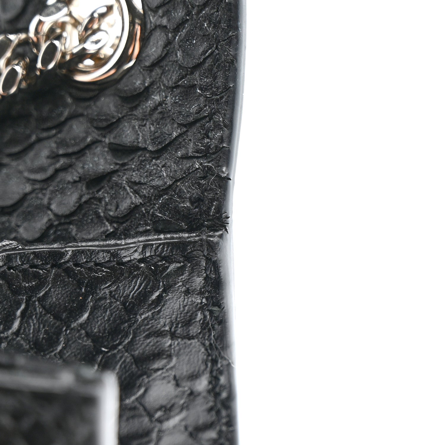 Saint Laurent Snakeskin Medium Classic Monogram Kate Tassel Satchel Black 12 of 15
