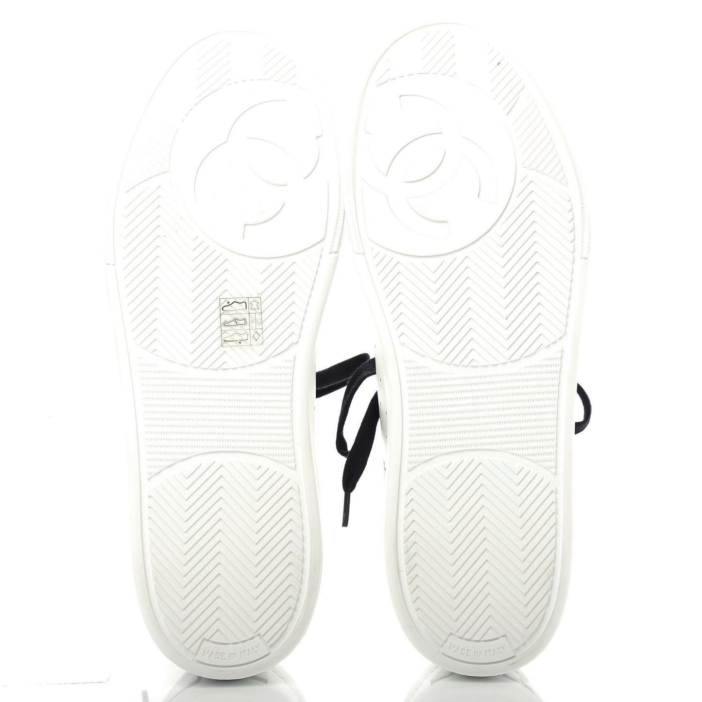 Calfskin Womens Logo Sneakers 41 Black White