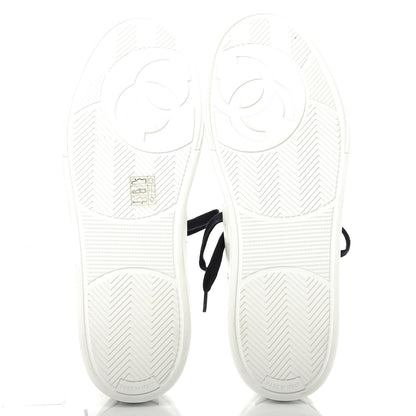Chanel Calfskin Womens Logo Sneakers 41 Black White 6 of 11