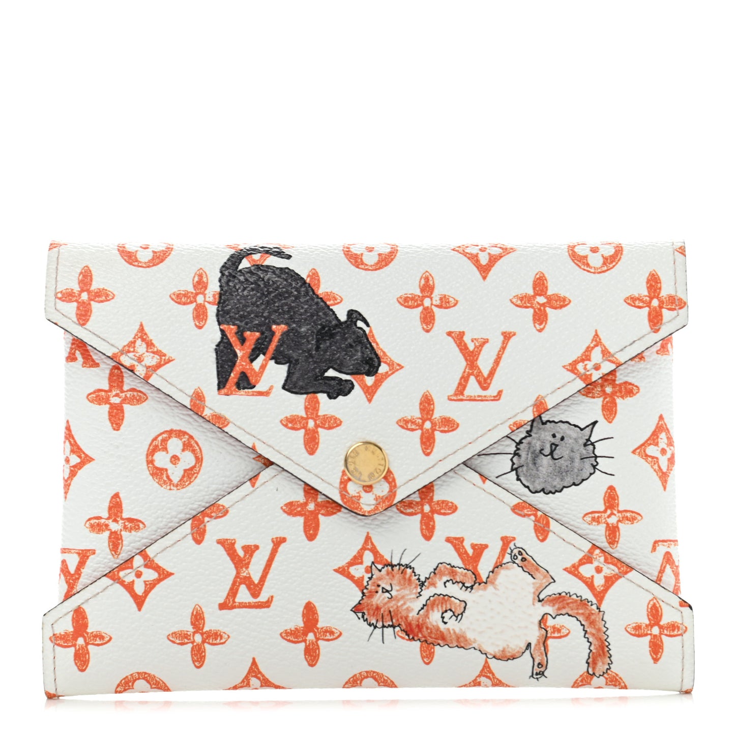 Catogram Medium Kirigami Pochette White