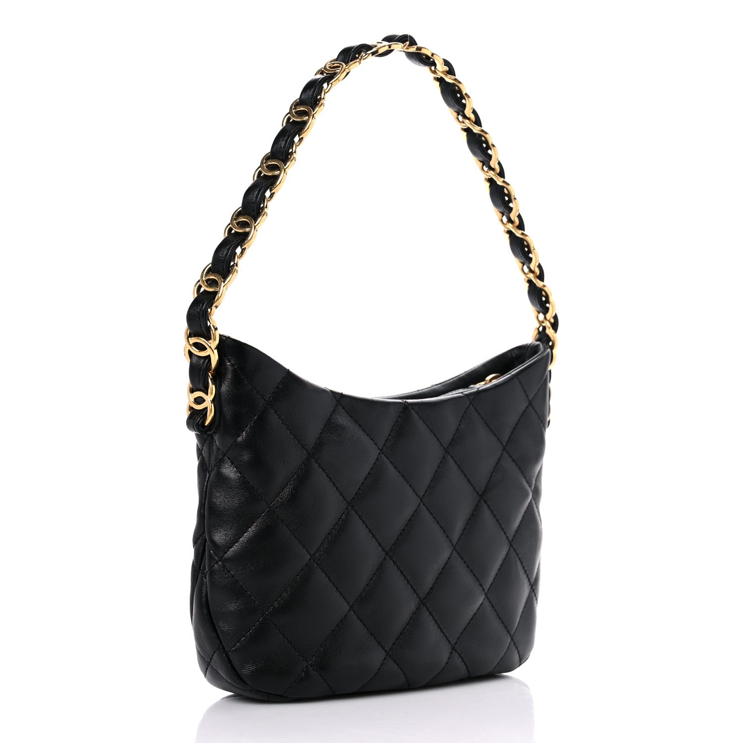 Chanel Lambskin Quilted Hobo Black 2 of 9