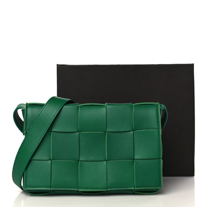 Bottega Veneta Lambskin Maxi Intrecciato Cassette Crossbody Bag Racing Green 10 of 10