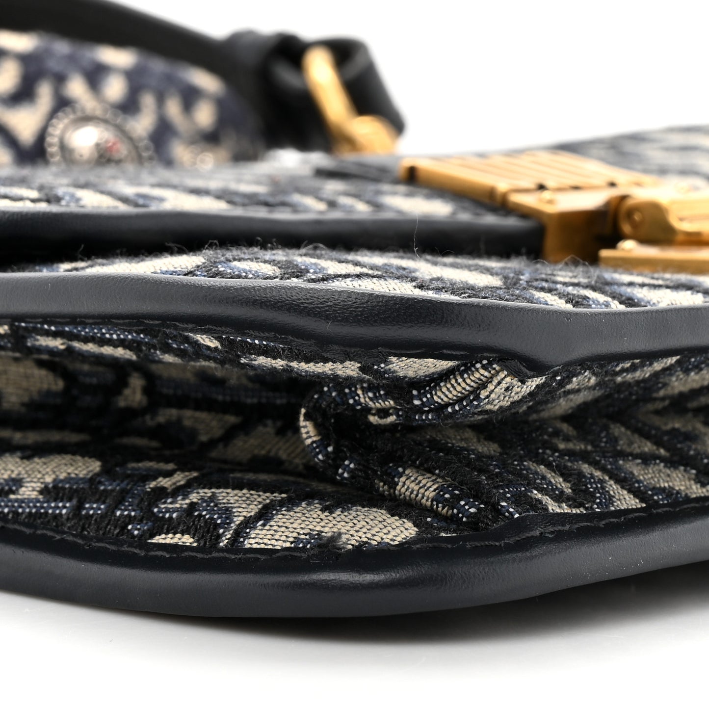 Oblique Small DiorAddict Flap Bag Navy Blue