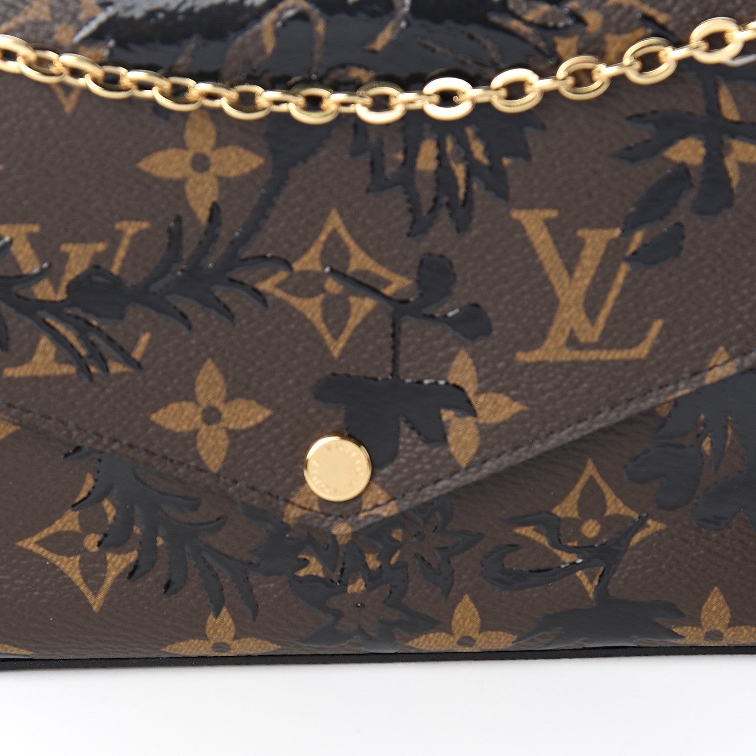 Louis Vuitton Monogram Blossom Pochette Felicie Chain Wallet Black 8 of 10