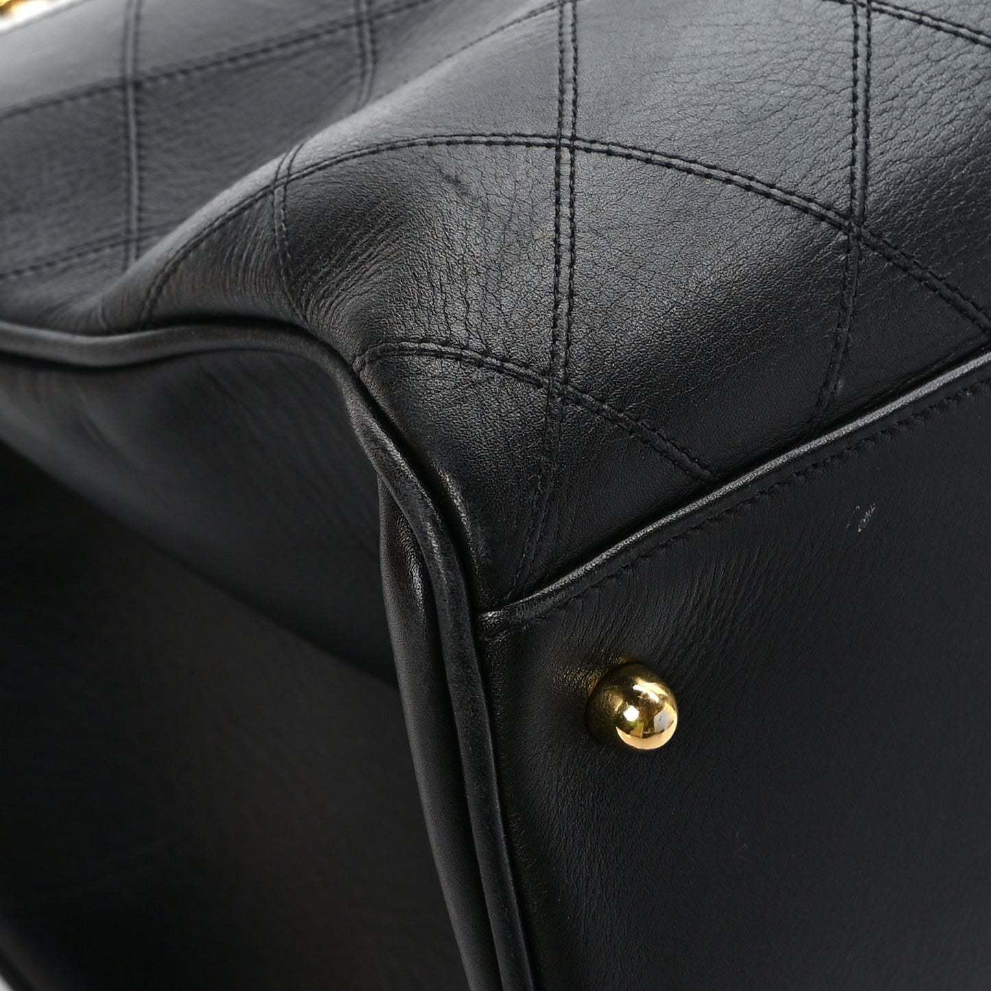 Calfskin Stitched XL Weekender Black