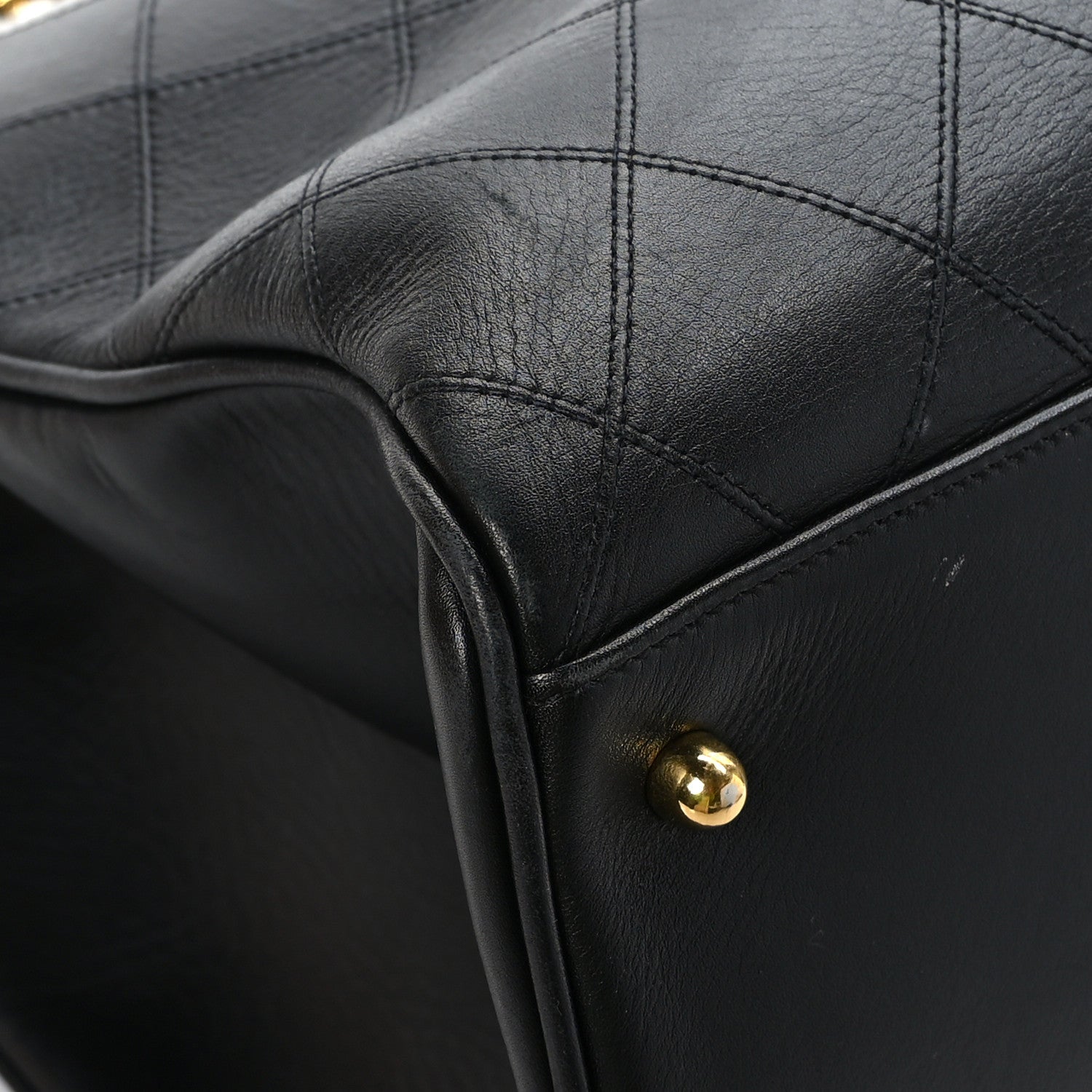 Chanel Calfskin Stitched XL Weekender Black 10 of 13