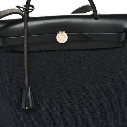 Hermes Military Toile Vache Hunter Herbag Zip PM 31 Black 9 of 12