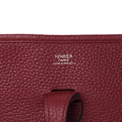Hermes Taurillon Clemence Evelyne III PM Rouge Grenat 8 of 10