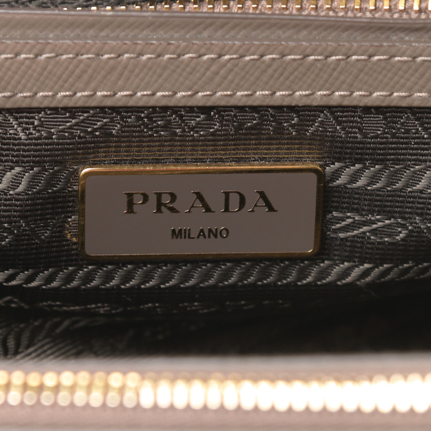 Prada Saffiano Vernice Mini Galleria Double Zip Tote Argilla 6 of 12