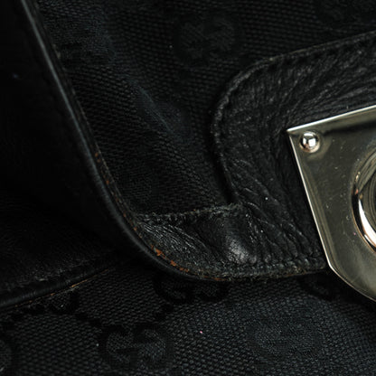 Gucci Monogram Large Indy Top Handle Bag Black 12 of 13