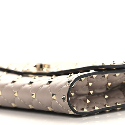 Valentino Garavani Lambskin Rockstud Spike Wallet on Chain Poudre 9 of 10
