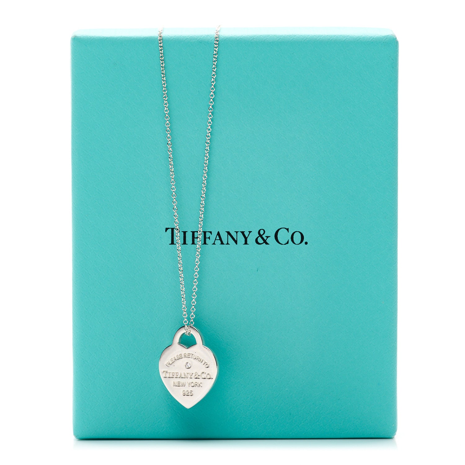 Tiffany Sterling Silver Diamond Small Return to Tiffany Heart Pendant Necklace 6 of 6