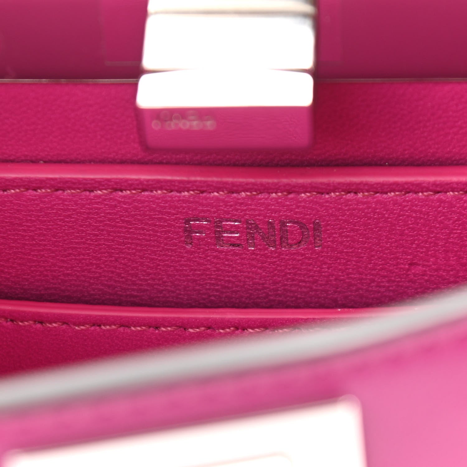 Fendi Shiny Nappa Petite Peekaboo I SEE U Satchel Magenta 6 of 9