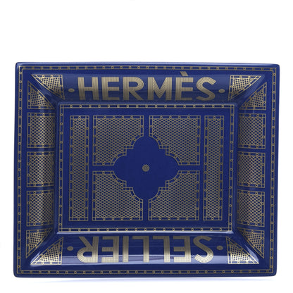 Hermes Porcelain Sellier Change Tray Bleu Roi 1 of 6