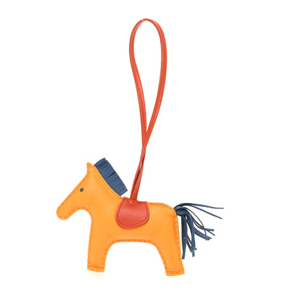 Hermes Milo Lambskin Grigri Rodeo Horse Bag Charm MM Jaune D'Or Bleu Agate Cornaline 1 of 4